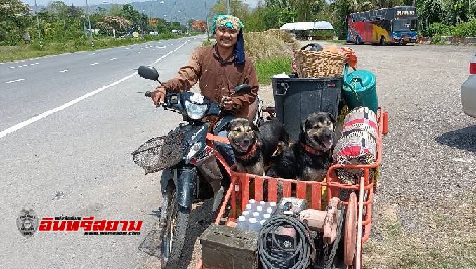 ปราจีนบุรี-น้ำตาผู้ชาย เมียไปกับชู้พา 2 หมานั่งรถ จยย.พ่วงข้างกลับอีสาน 400 กม.