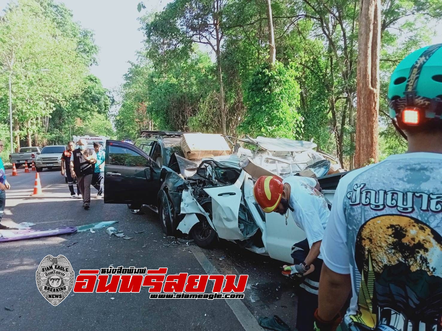 กาญจนบุรี-ท้องที่ อำเภอไทรโยค ได้ การเกิดอุบัติเหตุรถชนทำให้มีผู้เสียชีวิต จำนวน 3ราย